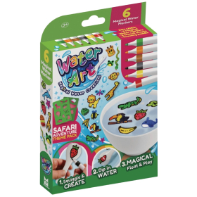 Water Art Magische Waterstiften Safari Adventure 6 Stuks Knutselpakket voor Kinderen