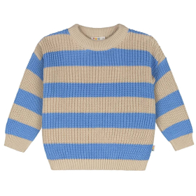 Yuki Gebreide Trui Beige/Blauw Oh Boy