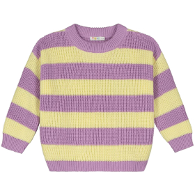 Yuki Sweater Paars Geel Strepen Ice Cream gebreide kindertrui