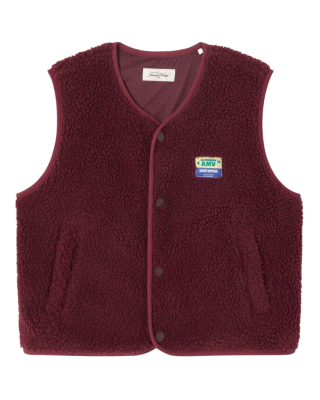 American Vintage Hoktown Teddy Bodywarmer Bordeaux Chine Vooraanzicht