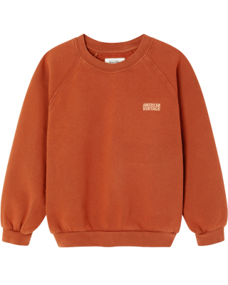 American Vintage Izubird sweater Canelle Vintage voor kinderen met ronde hals en borstlogo