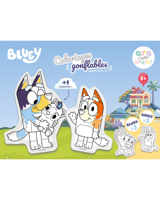 Ara Creative opblaasbare kleurplaat Bluey Party 6 stuks