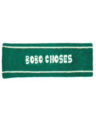 Bobo Choses hoofdband groen met logoprint badstof