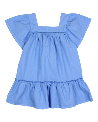 Buho Barcelona poplin dress ocean blue