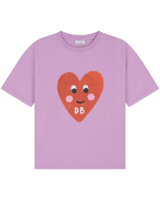 Daily Brat T-shirt paars met hart