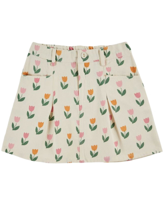 Emile et Ida rok creme met tulpenprint