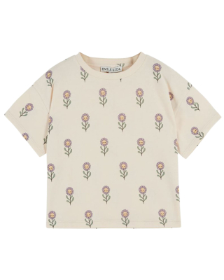 Emile et Ida t-shirt imprime Margot creme met bloemenprint