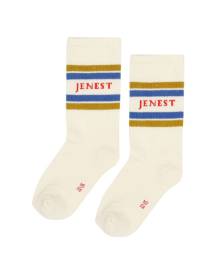 Jenest sokken creme/blauw strepen jenest