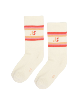 Jenest sokken creme/roze strepen JS