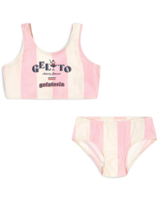 Konges Slojd bikini creme/roze strepen gelato print
