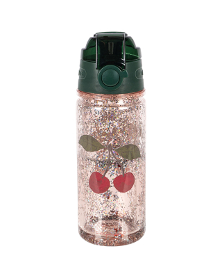 Konges Slojd drinkfles Cherry Glitter met kersenprint 350 ml