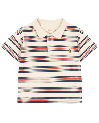 Konges Slojd polo T-shirt creme/rood/blauw strepen