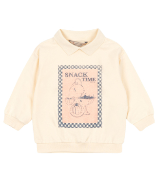 Konges Slojd sweater creme met polokraag snack time