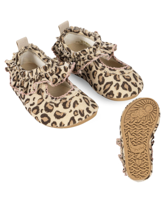 Konges Slojd Kitty frill swim shoes Leo beige panterprint zwemschoenen