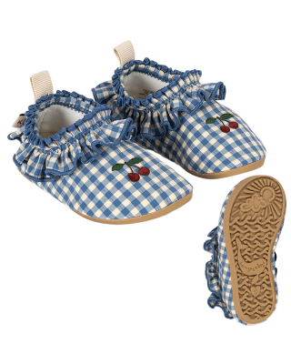 Konges Slojd Zwemschoenen Creme/Blauw Geruit Ruffle