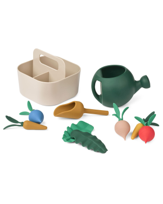 Liewood Acacia tuinspeelset met siliconen groenten en gieter.