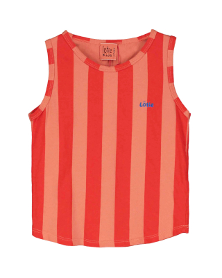 Lotiekids tank top rood/roze strepen