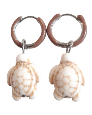 Marlo oorbellen bruin turtle brown