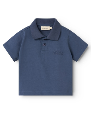 MarMar Copenhagen t-shirt polo kraag blauw vintage blue