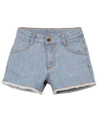 Play Up korte broek blauw rafels meisjes voorkant