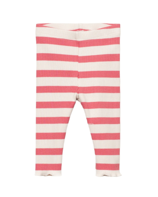 Play up legging creme/roze strepenprint baby
