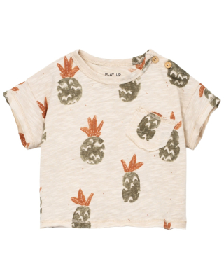 Play Up t-shirt beige/groen ananas baby