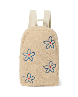 Studio Noos Rugzak Teddy Beige Bloemen Mini