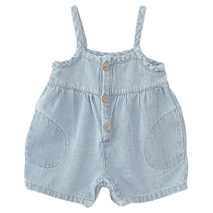 Play Up Tuinbroek Blauw Knoopjes Pudilo